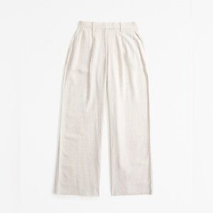 Abercrombie & Fitch Curve Love Harper Tailored Linen Pants
